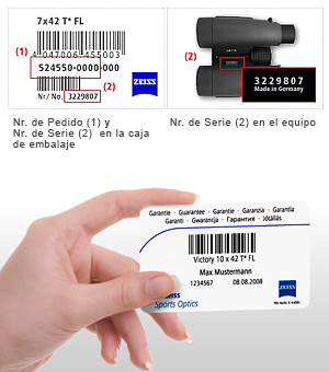 tarjeta de garantía Zeiss